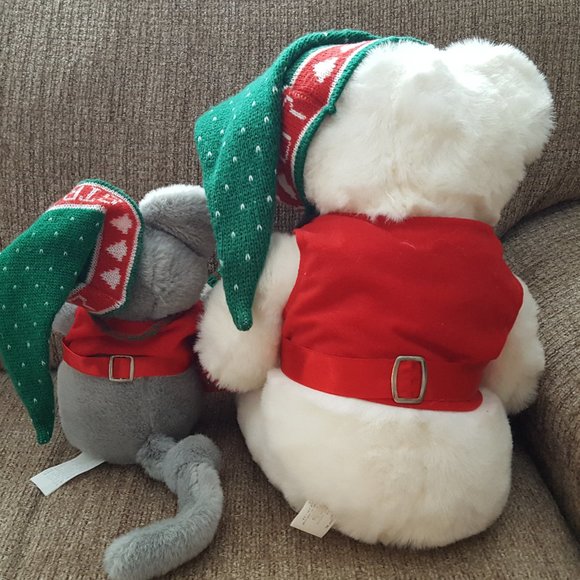 Vintage Christmas Plush Bear Abearham & Straus the Mouse Holiday '87 - Picture 3 of 16
